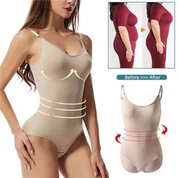 Waist Tummy Shaper Seamless Shapewear Bodysuit For Women Tummy Control Butt Lifter Body Shaper Invisible Under Dress Slimming Strap Thong Underwear
