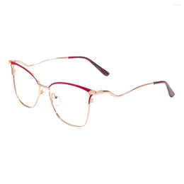 Sunglasses Frames Women Metal Full Rim Spectacles Female Large Cat Eye Glasses Frame For Prescription Lenses