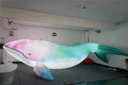 wholesale wholesale 8mH (26ft) with blower Colorful Giant Inflatable Whale With LED Strip For City or Party Show Decoration