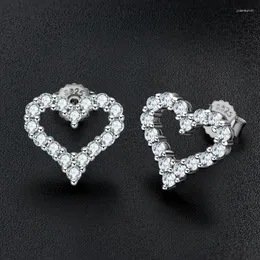 أقراط مسمار ماس مويسانيت الحقيقي للنساء S925 Sterling Silver White Gold Plating Earring Ear Buds Hight Jewelry Gift