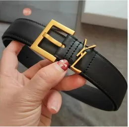 2024 Unisex Genuine Leather Belt- 세련된 S 버클이있는 3cm 와이드 디자이너 허리 밴드, 선물 상자 포함