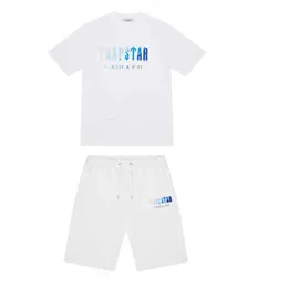 Men's T-shirts New Summer Trapstar T Shirt and Shorts Set Brand Cotton Tshirt Print 2 Piece Suit Women's Tracksuit Tidal Flow Design 2024 fashion