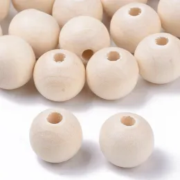 Beads Natural Wood Beads Unfinished Round Wooden Loose Beads 10/12/14/16/18/20/25mm for Jewelry Making DIY Bracelet Tassel Wholesale