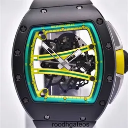 최고 Richardmiler RM61-01 남자 시계 자동 기계적 시계 요한 블레이크 활주로 검은 색 세라믹 시계 HBSI