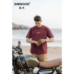 Męskie koszulki Simwood 2023 Summer Nowy super duży 265G ciężki 100% bawełniany koszulka T-sens Mens Vintage Printing Wysokiej jakości top J240221