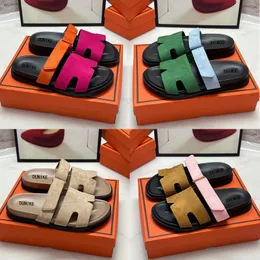 Sandaler chypre designer sandaler tofflor kvinnor noir kalvskinn läder blå duk fuchsia orange svart mockor lägenheter glider sommarstrand kvinnor sandal skor stora