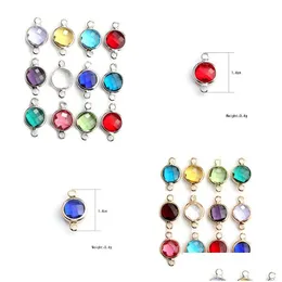 Charms Nytt mode Small Crystal Glass Pendants Charm för armband örhänge Halsband 12 Colorf Birthstone Diy Jewelry Making Drop Deliv Dhjre
