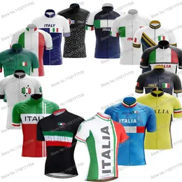Racing Sets Summer Italy Team Cycling Jersey Mens And Womens White Flag Cyclin Clothing Green Road Bike Shirt Camiseta De Ciclismo