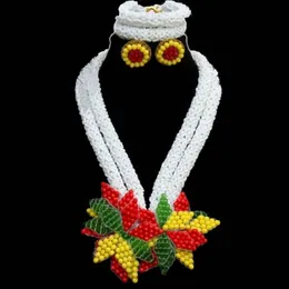 Dudo African Jewellery Set Dubai Colorful Leaves Wedding Choker Necklace Bracelet Earrings Set of jewelry For Bridal Women