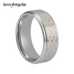 Bands Tungsten Rings Engraved Laser Silver Color Brushed Finish Center Fingernail Rings Fashion New