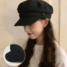 Berets elegancki kapelusz w stylu vintage solidny kolor lady cap 8-panelowy papier do beret na świeżym powietrzu