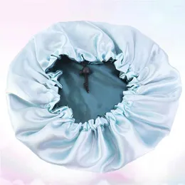 Berets Satin Sleeping Hat Double Layer Elastic Chemo Hair Loss Bonnet Chemotherapy For Sky Blue