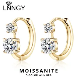 Earrings Lnngy 6.5mm Moissanite Earrings With Certificate Genuine 925 Sterling Silver Hoop Earring For Women 2023 Trending Fine Jewerly