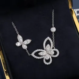 Necklaces SFE 925 Sterling Silver High Quality Butterfly Necklace Temperament Clavicle Chain Luxury Jewelry Valentine'S Day Gift
