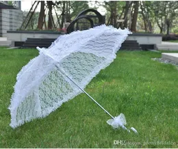 2018 Whole High Quality White Lace Bridal Parasols Wedding Umbrellas Cheap Wedding Umbrellas Dancing Stage Umbrella Lace Cheap4511831