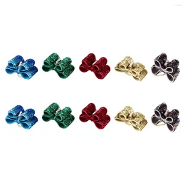 Dog Apparel 10pcs Hair Ties- Bowknot Headwear Shiny Ring Pretty Ring Bows for Cat Puppy ()