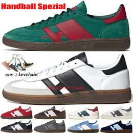 상자 Spezial Handball Shoes 캐주얼 스니커즈 그림자 브라운 껌 대학교 녹색 부르고뉴 디자이너 남성 여성 가벼운 블루 그레이 껌 야외 스포츠 트레이너 35-45