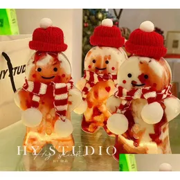 Tumblers 500Ml Christmas Gingerbread Man Bottles Drinking Bottle Drink Kitchen Milk Cup Drop Delivery Home Garden Kitchen, Dining Bar Dhlyy
