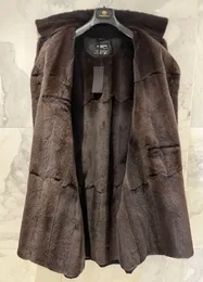 Mężczyzn płaszcza zimowa kiton nork futra mody mody Casual Black Pleats