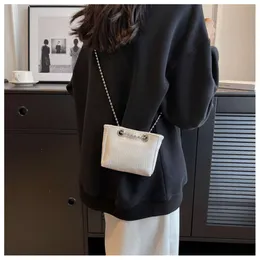 2023 Summer Black Silver Cross Body Bag for Women Fashion Chain Mini Square PU Leather Shoulder Bags Lipstick Money Storage Bags