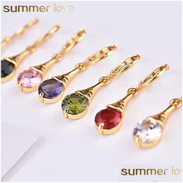Clip-On & Screw Back Handmade Crystal Stone Drop Earrings For Women Lady Gold Plated Cz Clip On Earring Long Dangle Gift Je Dhgarden Dhzga