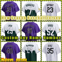 19 Charlie Blackmon 21 Kyle Freeland Jersey Baseball Rockies Kris Bryant alemão Marquez Ryan McMahon Colorado Elias Diaz Victor Vodnik Brendan Rodgers Daniel Bard Bard Bard Bard