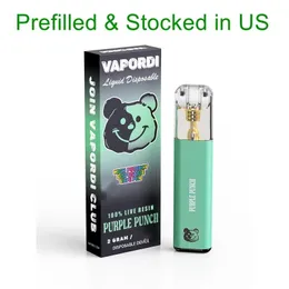 Förfylld TF Vapordi engångs e-cigaretter laddningsbara 320mAh 2,0 ml förångare 10 stammar lager i USA