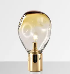 İskandinav Altın Cam Masa Lambası İtalya Tasarım Masa Işık Başucu Aydınlatma Oturma Odası için LED Dekorasyon8082839