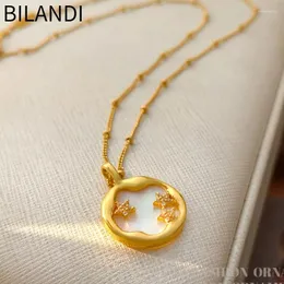 Pendant Necklaces Bilandi Fashion Jewelry Luxury Temperament Gold Color Star Necklace For Girl Women Wedding Gifts Simply Design
