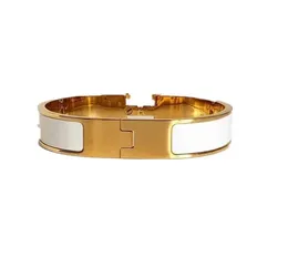 17 19 Größe Charm Emaille Gold Silber Schnalle Titan Stahl Buchstaben Design Manschette Armreif Designer Armbänder für Männer Frauen Party Liebhaber Geschenk Luxusschmuck