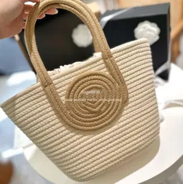 Designer Basket Straw Anagram axelväska vikar shoppare tote handväska kvinna raffias helgen duffel väska lyx sommarväv reser korskoppling strandsäckar o8653t