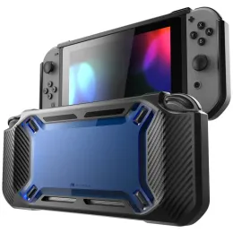 Casos Caso Robusto Para Nintendo Switch 2017 Release MUMBA Heavy Duty Slim Emborrachado Snap em Capa Dura