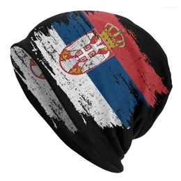 Basker serbia flagga streetwear vinter varma kvinnor män stickning hatt unisex vuxna serbiska stolta motorhuven hattar skallies mössa mössor