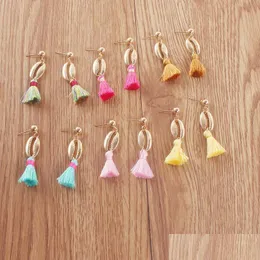 Dungle Chandelier Yeni Moda Kabuğu Püskül Küpe Kadınlar İçin Boho Uzun Colorf Shanlyf Kişilik Ewelry Hediye Toptan Damla D DH9ZO