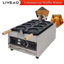 Ticari Yuvarlak Makine Coin Waffle Maker ABD Japonya Tayland Kore Arap Cumhuriyeti Filipinler