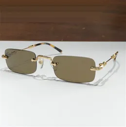 Neues Modedesign, kleine quadratische Sonnenbrille PILLIS II, klassische Form, randloser Rahmen, dünne Metallbügel, Retro-Einfachstil, Outdoor-UV400-Schutzbrille