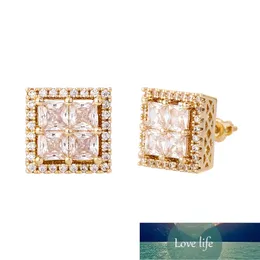 شهيرة Zircon Hip Hop Stud Earrings Men's Square Thread Earrings arrings ropring arring