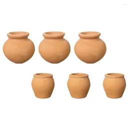 Garden Decorations 6 Pcs Pots For Plants Succulent Flower Terracotta Outdoor Ceramics Mini Gardening