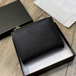 Mens- och kvinnors plånböcker Purses Designer Card Holders Square Kort Purses Cowhide Fashion Brand Change Bags Present Box Top