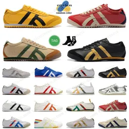 Modne trampki do biegania buty do biegania męskie damskie Onitsukass Tiger Mexico 66 TIGER Yellow Black Navy Gum Żagla Redoor Sports Sports Treners Chaussure Mokora