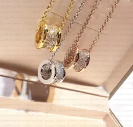 High quality 18K gold plated Zero Roman Zero Pendant lover necklaces & pendants Rhinestone choker necklace women men Lover neckalce Jewelry Gift