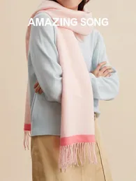 Scarves Amazing Song Thin Wool Scarf 2024SS Simple Soft 205CM 80.7inches