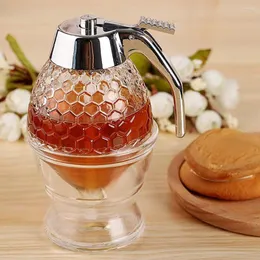 Dinnerware Sets 2Pcs Honey Jar Pot Bottles With LidHoney Dispenser Syrup Container For Home Kitchen