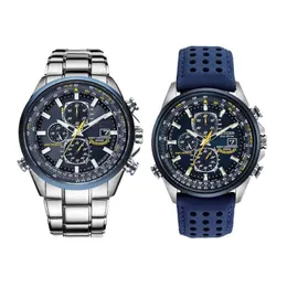 Luxury WateProof Quartz Watches Business Casual Steel Band Watch Men's Blue Angels World Chronograph WristWatch222y