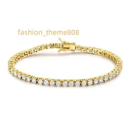 2023 3MM 14K 18K GOLD DEF DEF LAB Diamond Tennis Bracelet Trendy Fashion Jewelry