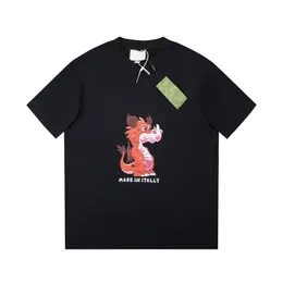 إيطاليا على غرار الرسوم المتحركة Dragon Print Tee Designer T Shirt Spring Summer Summer Fashion Skateboard Men Women Tshirt 24SS 0222