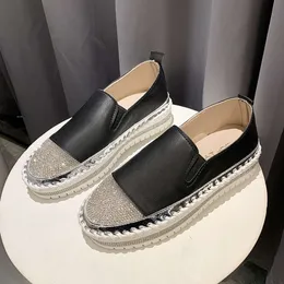 여자 아파트 로퍼 스프링 가을 패션 라운드 발가락 플랫폼 스위트 플랫 캐주얼 편안한 신발 여성 2022