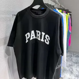 Balencigaly France Paris Designer Cotton Blend T stirts letter lefts mens graphic sleeves 2b disclue dasual fashion trend trend balencaigaly crew neck 1278