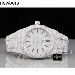 Luxury Men Ap Diamond Diamonds Watch Pass Test Quartz Movement vvs Iced Out Sapphire F7b5 High Quality Lab Grown Round Cut Diamond Watch Men Hip Hop Bust Down Handm