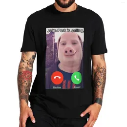 Мужские футболки John Pork Is Calling Shirt 2024 Trend Fans Графические футболки с круглым вырезом Хлопковая унисекс Повседневная мягкая футболка Размер ЕС